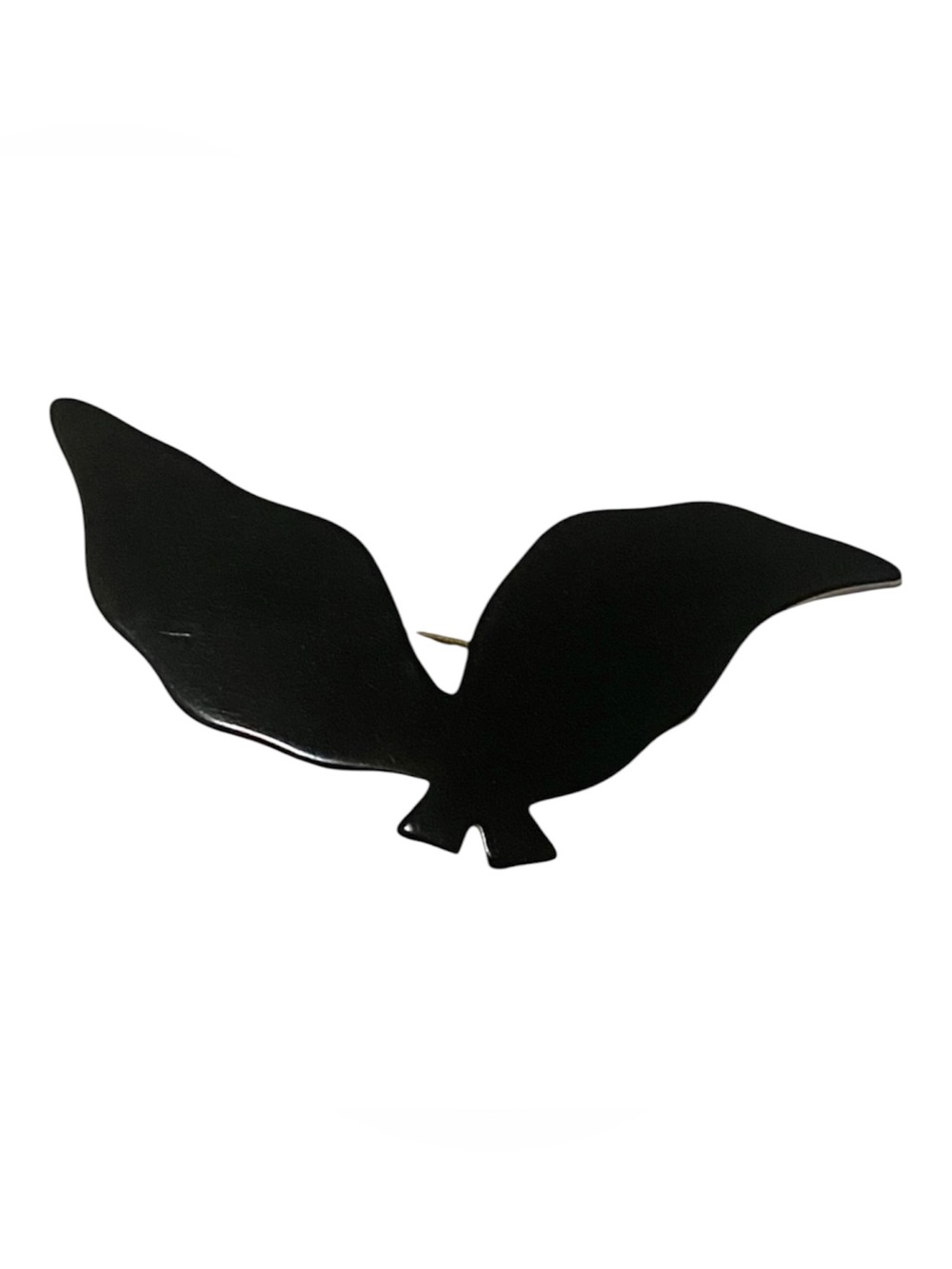 Vintage 1970’s Abstract Black Bird Barrette, Deadstock